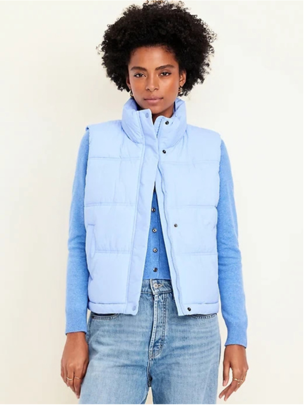 Old Navy Water Resistant Puffer Vest in Light Blue Size 4X
